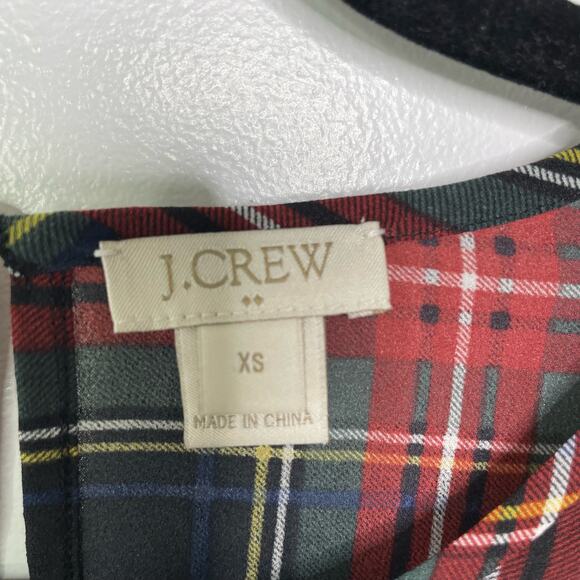 J. Crew Blouse Plaid Short Sleeves Ruffle Dark Academia School Girl Preppy XS - Picture 7 of 10